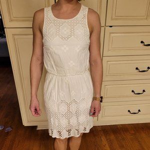 Madewell Eyelet Overlay Dress White